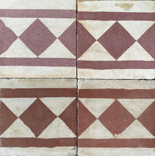 Red and White Check Border Antique