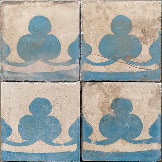 Little Blue Flower Border Antique - 1