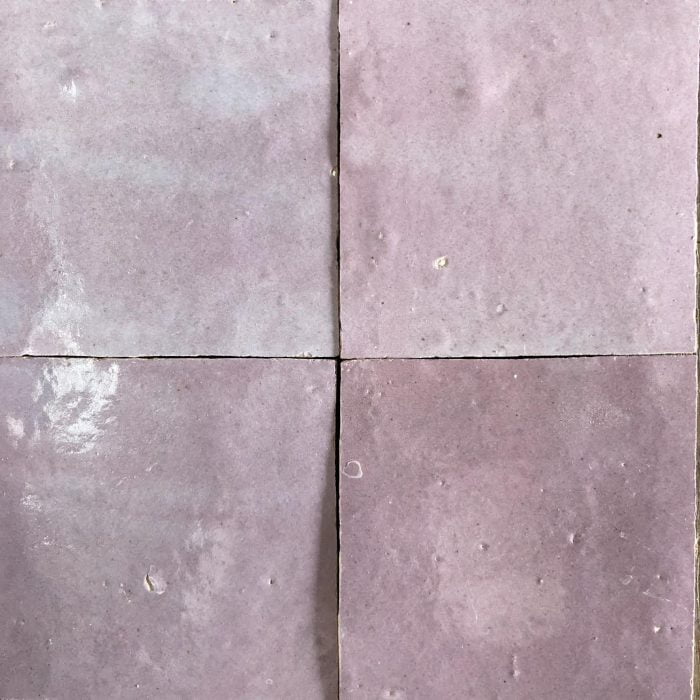 Moroccan Handmade Tiles - Soft Pink Glazed