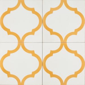 white tile with gold pattern