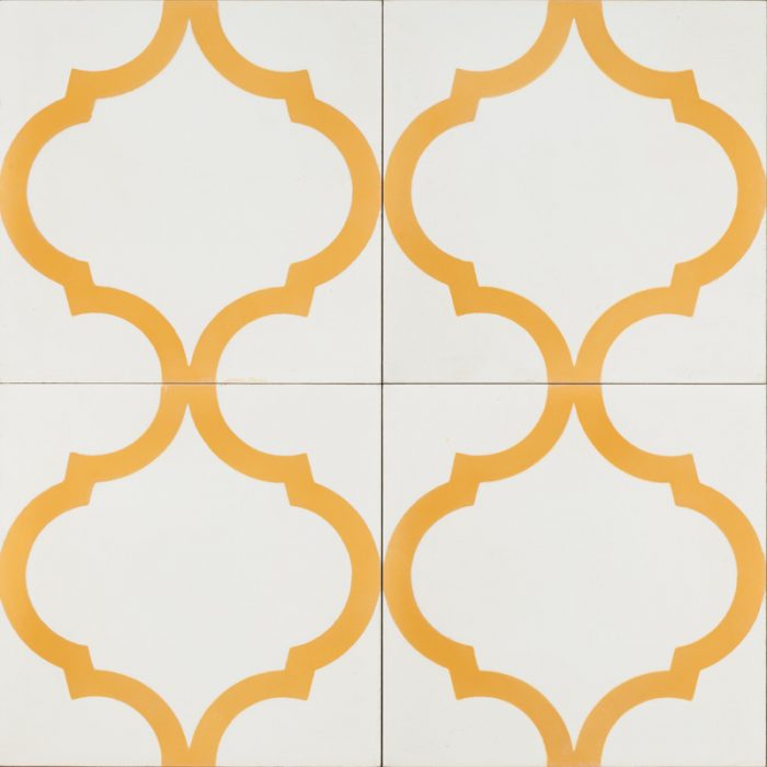 white tile with gold pattern