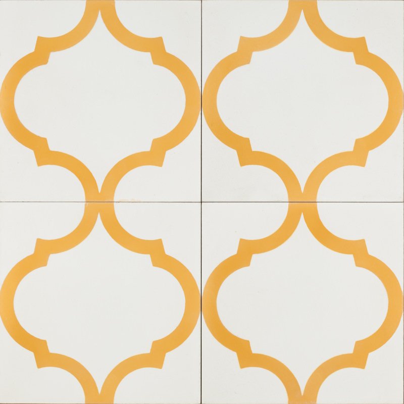 Outdoor Tiles - Mustard Arabesque