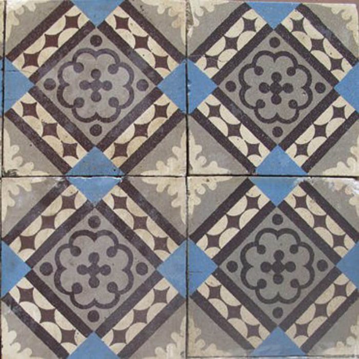 Antique Encaustic Cement Tiles - Belgian Diamond Antique