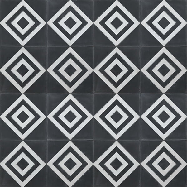 Reproduction Tiles - Black and White Elegance