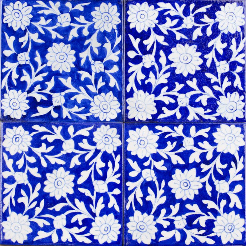 Outdoor Tiles - Blue Flora