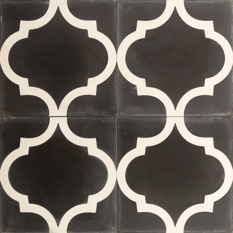 Outdoor Tiles - Charcoal Arabesque