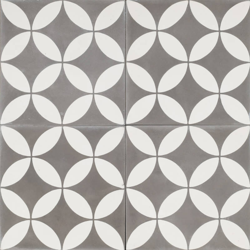 Reproduction Tiles - Charcoal Petite Fleur