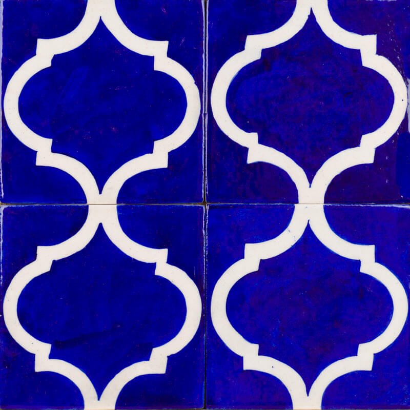 Outdoor Tiles - Cobalt Arabesque