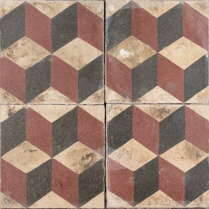 Antique Encaustic Cement Tiles - Cubist Antique