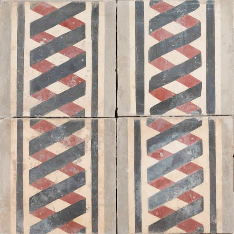 Outdoor Tiles - Cubist Border Antique