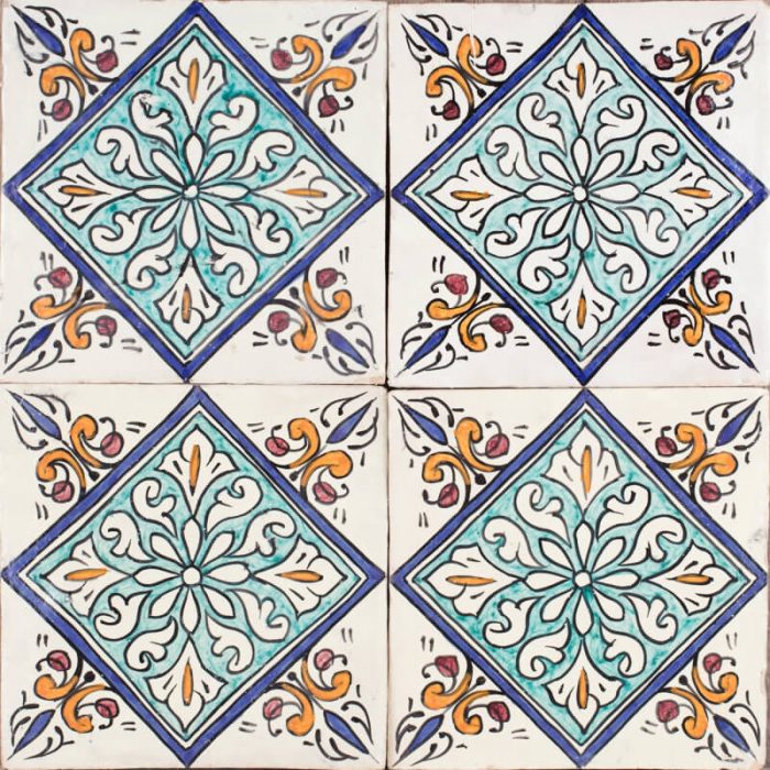 Moroccan Handmade Tiles - Diamond Fez Glazed Large