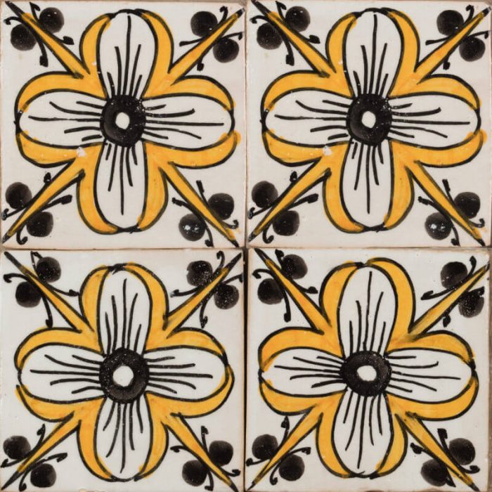 Moroccan Handmade Tiles - Glazed French Daisy