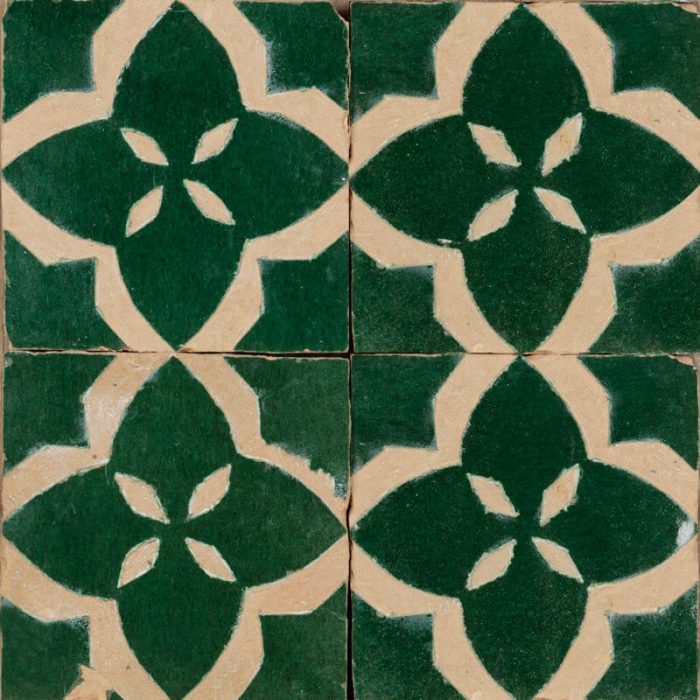 Moroccan Handmade Tiles - Glazed Jade Lace