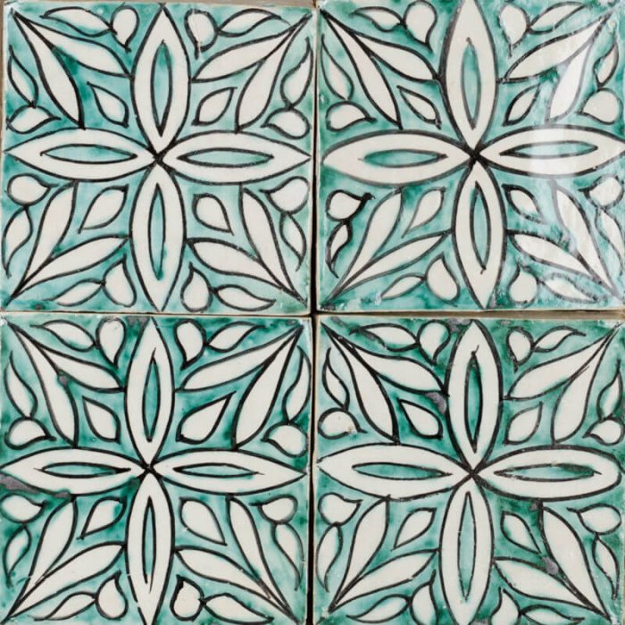 Outdoor Tiles - Glazed Safi Green