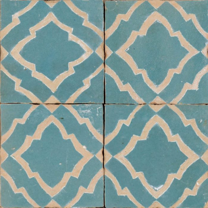 Moroccan Handmade Tiles - Glazed Teal Jewels