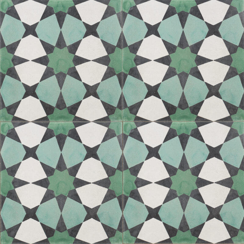 Reproduction Tiles - Green Moroccan Mosaic