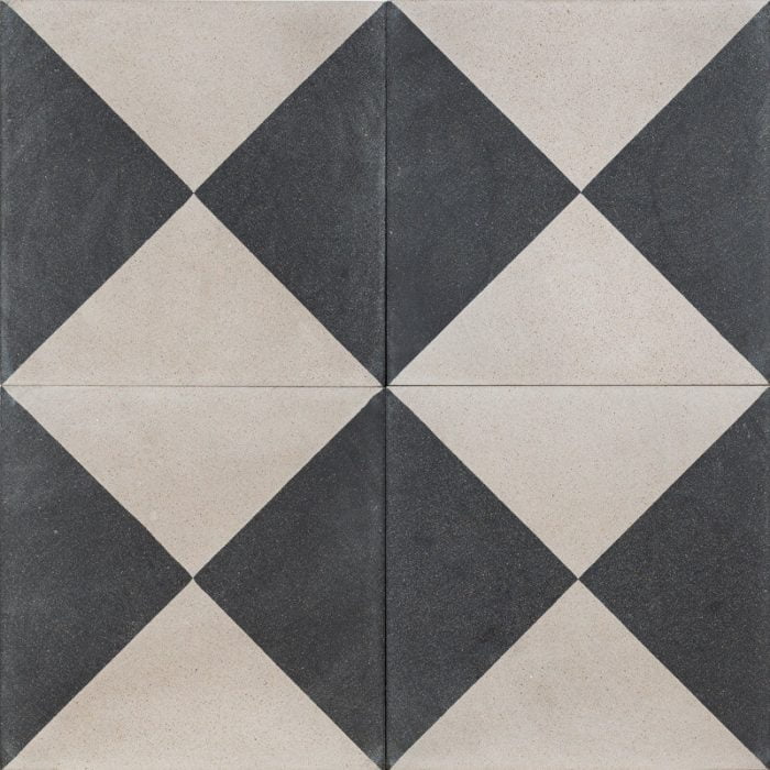 Outdoor Tiles - Black and Grey Check Antique