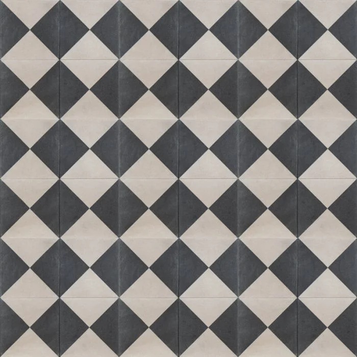 Outdoor Tiles - Black and Grey Check Old Effect