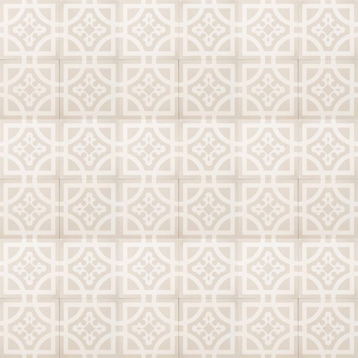 grey tile with white design