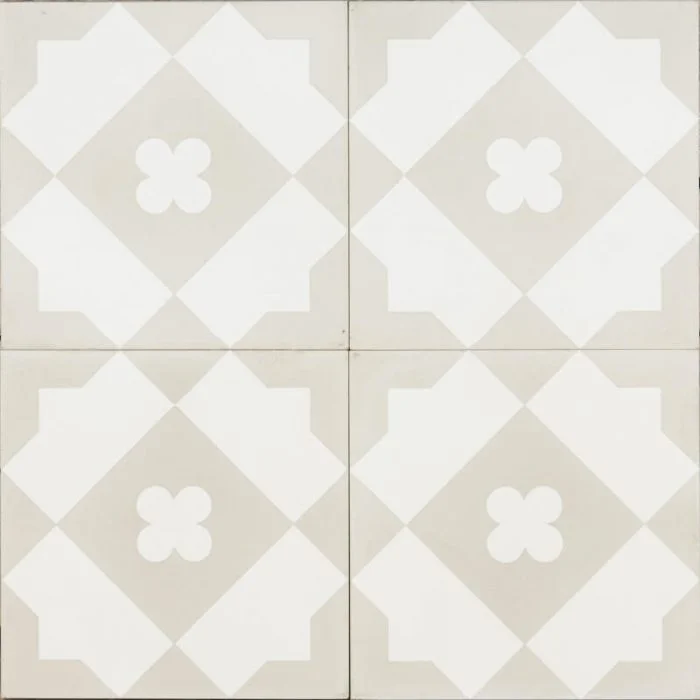 Reproduction Tiles - Light Grey and White Star