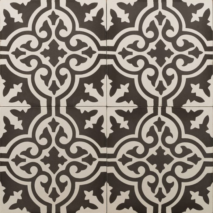 Black and white patterned tile