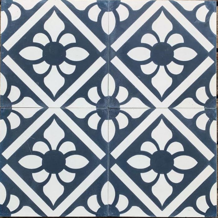 Reproduction Tiles - Navy Lily