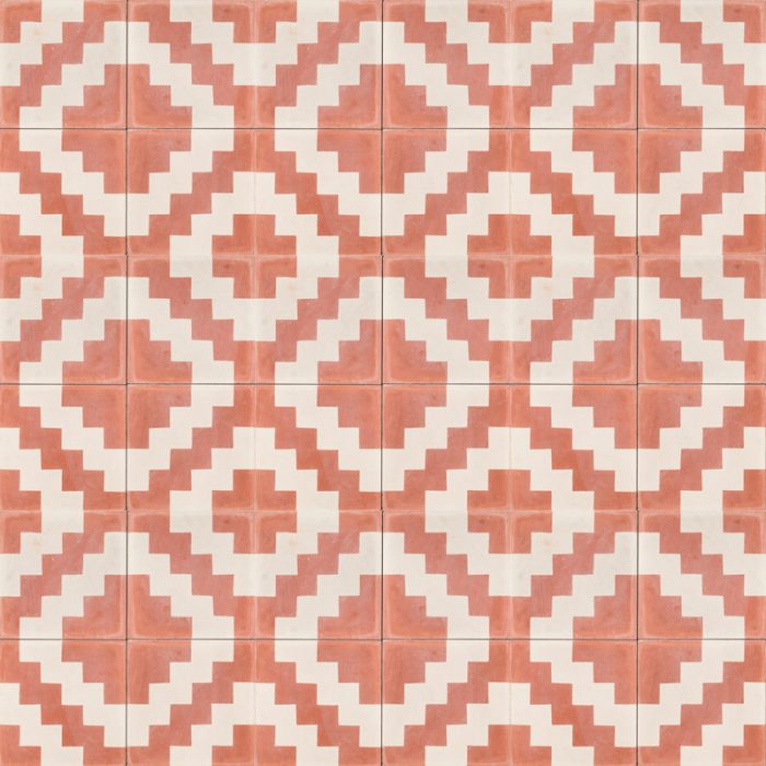 deep pink and white patterned tile