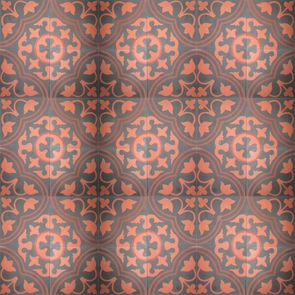 Reproduction Tiles - Red and Black Clover