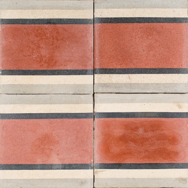 Outdoor Tiles - Red Crystal Border Antique