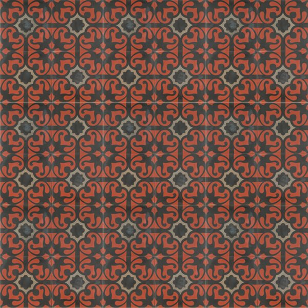 Reproduction Tiles - Red Exotic Flower