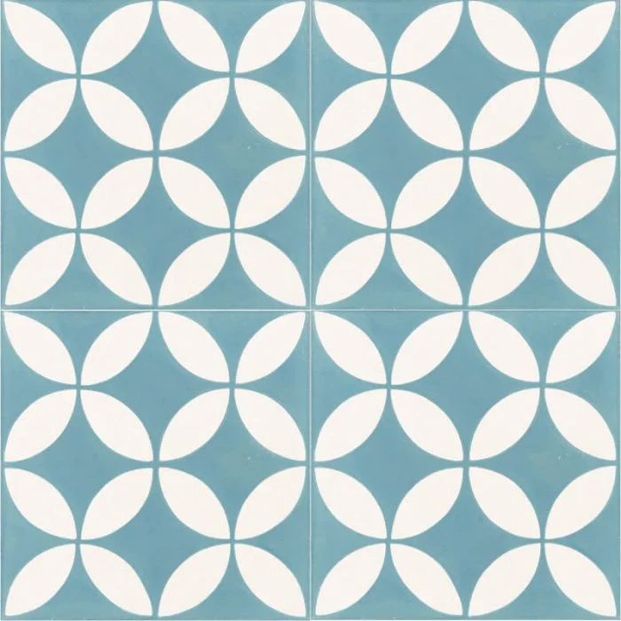 Reproduction Tiles - Teal Blue Circle