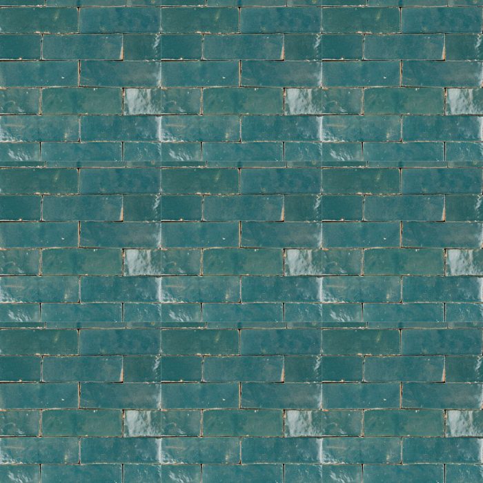 Moroccan Handmade Tiles - Teal Glazed Brick
