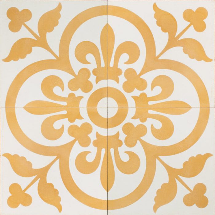 Reproduction Tiles - White Mustard Royal