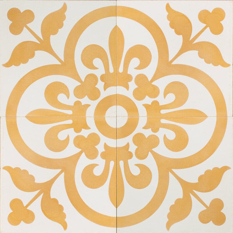 Reproduction Tiles - White Mustard Royal