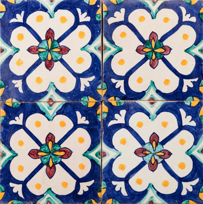 Moroccan Handmade Tiles - White Rose Glazed
