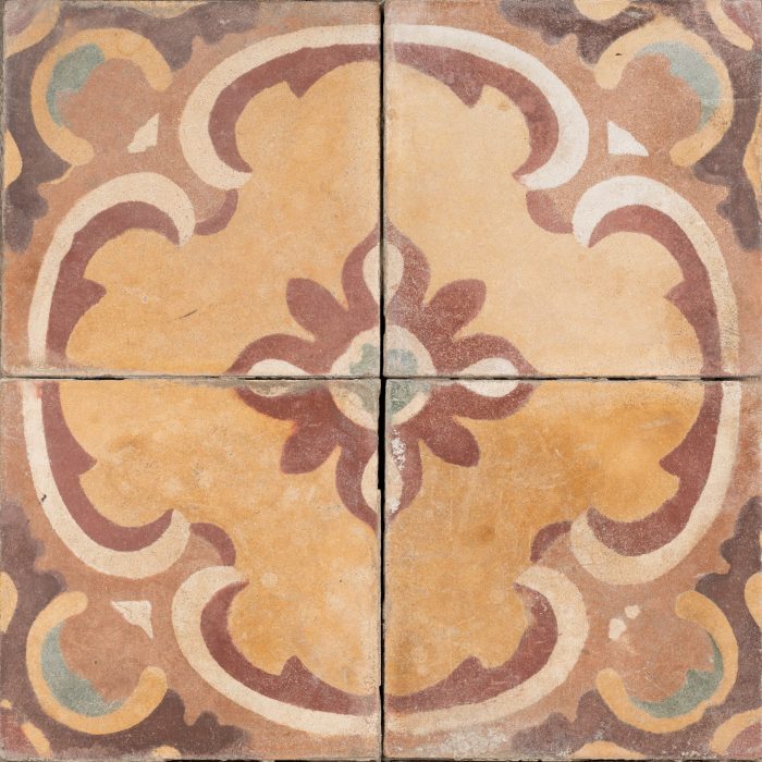 Antique Encaustic Cement Tiles - Desert Flower Antique