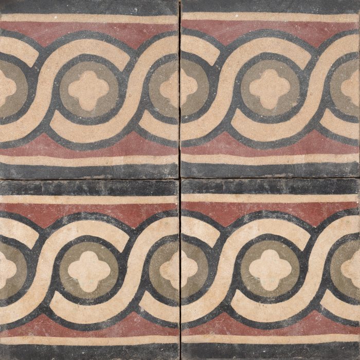 Antique Encaustic Cement Tiles - Riad Border Antique