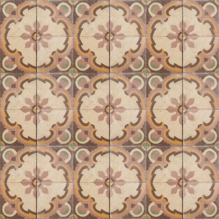 Antique Encaustic Cement Tiles - Desert Rose Antique