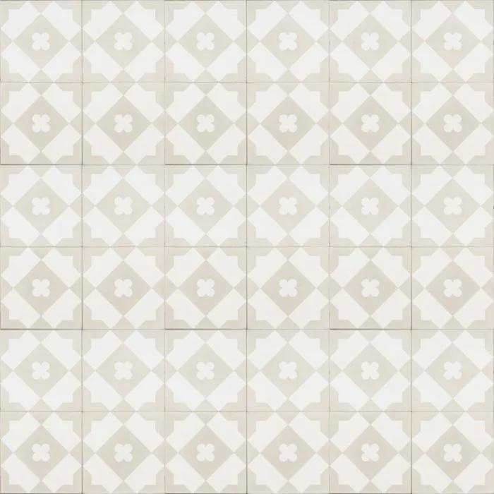 Reproduction Tiles - Light Grey and White Star