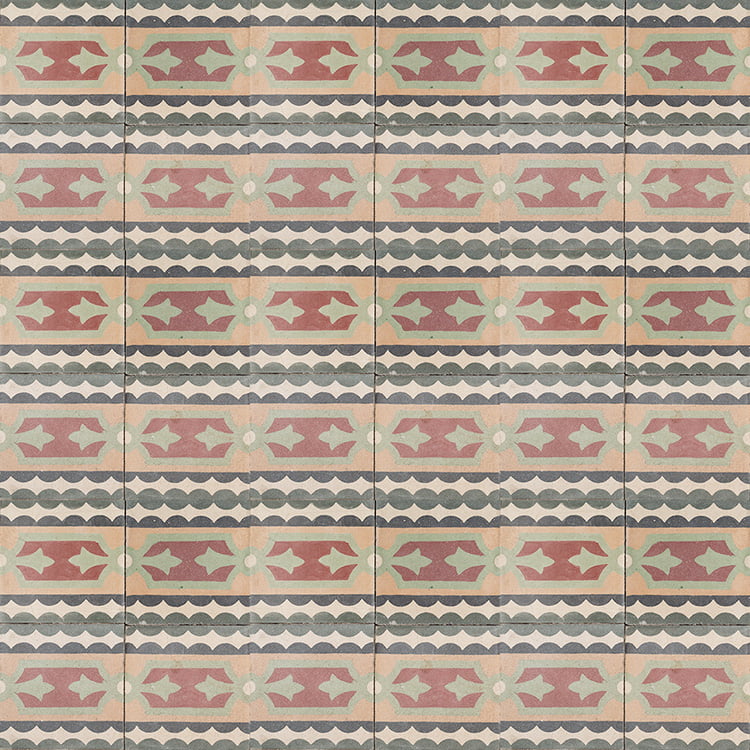 Outdoor Tiles - Mint Clover Border Antique