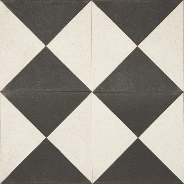Outdoor Tiles - Black and White Check Old Effect