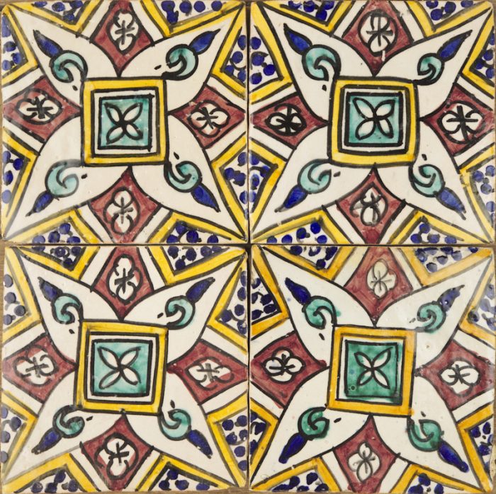 Moroccan Handmade Tiles - Mini Zellige Flower
