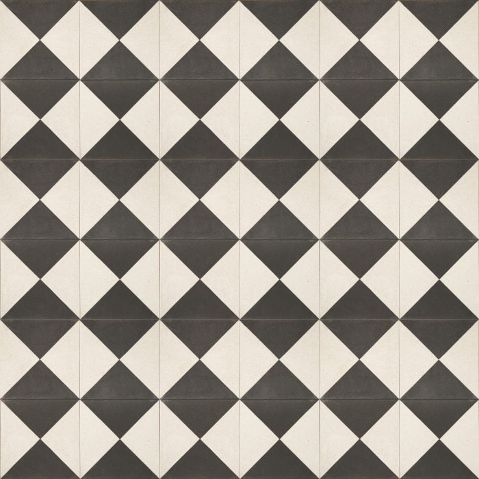 Outdoor Tiles - Black and White Check Old Effect