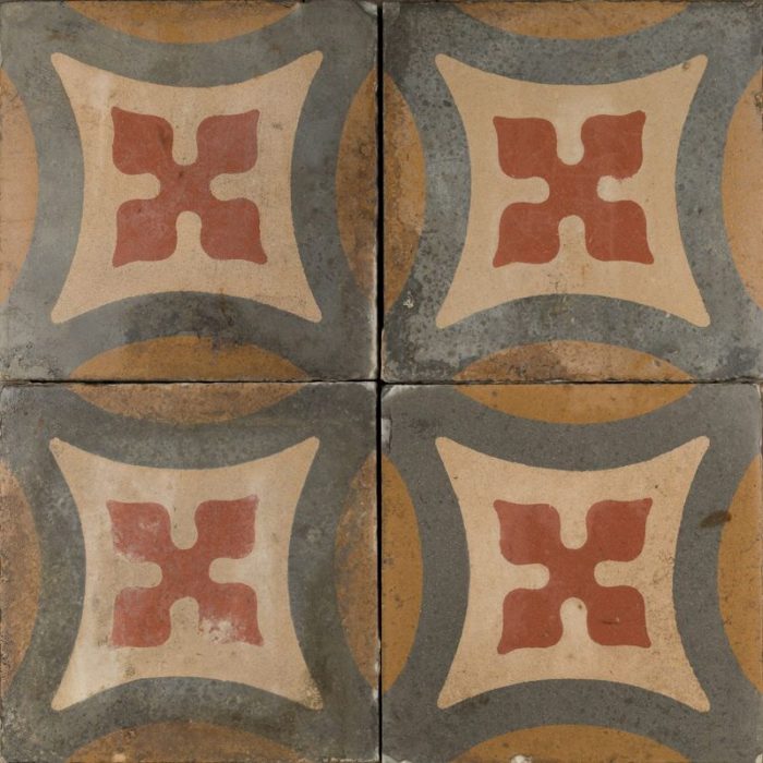Antique Encaustic Cement Tiles - Red Knight Antique