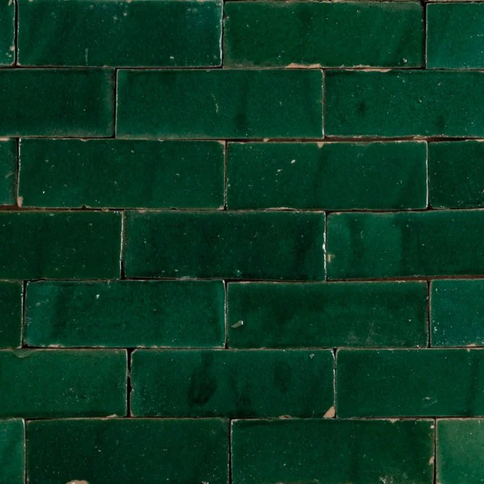 Moroccan Handmade Tiles - Emerald Green Brick