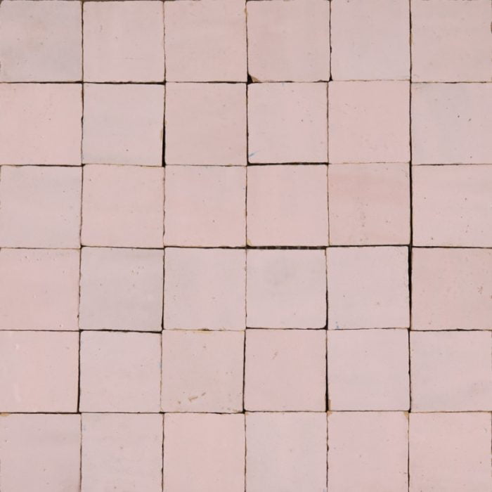 Moroccan Handmade Tiles - Mini Baby Pink Glazed