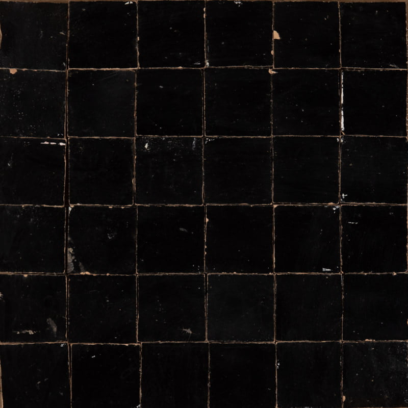 Outdoor Tiles - Mini Black Glazed