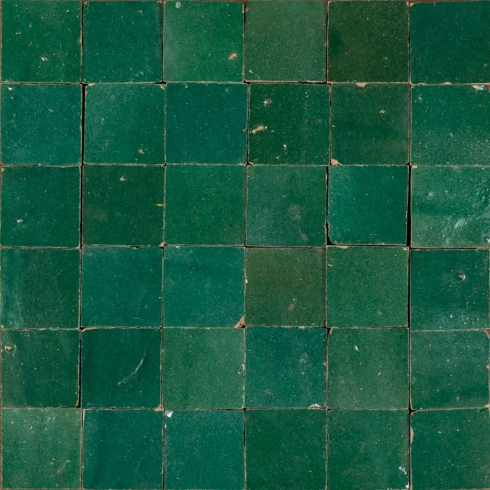 Moroccan Handmade Tiles - Mini Green Emerald Glazed
