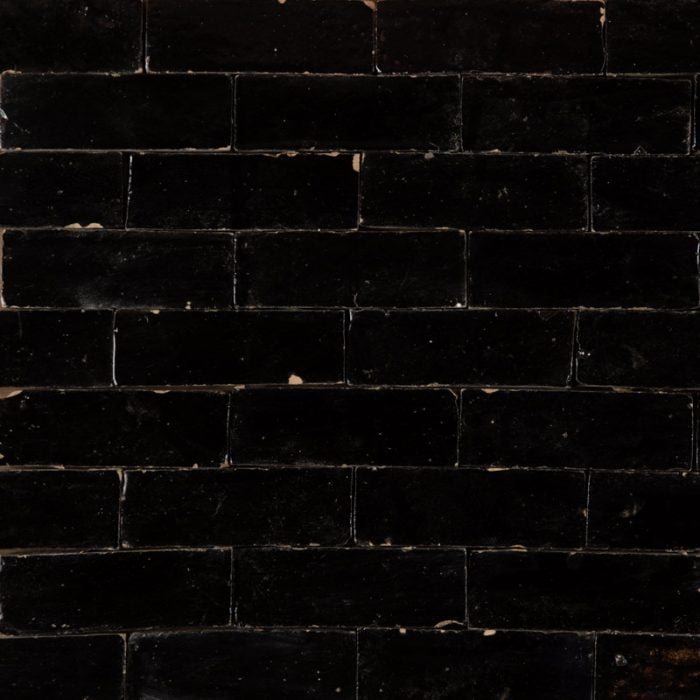 Moroccan Handmade Tiles - Black Glazed Brick