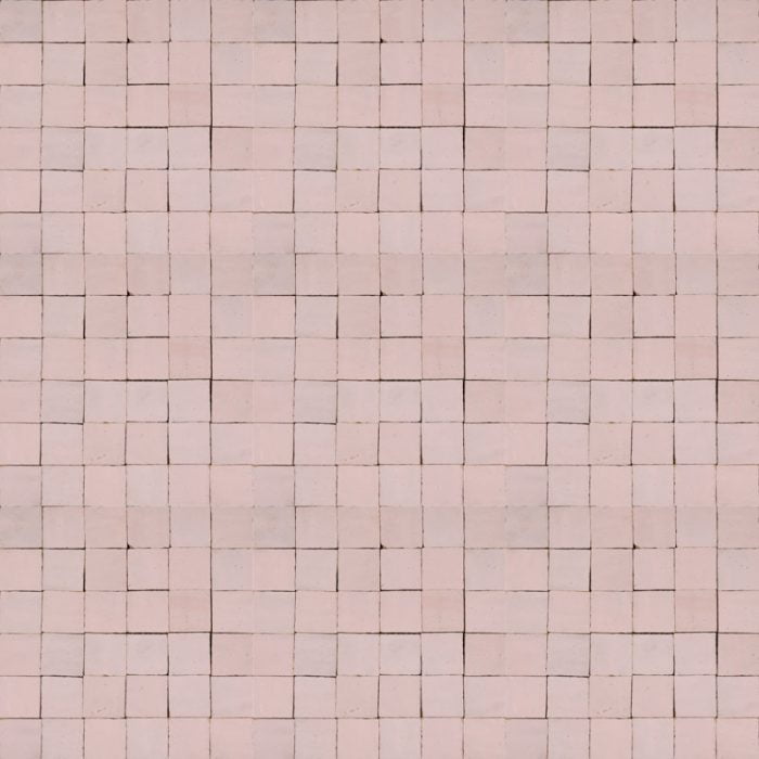 Moroccan Handmade Tiles - Mini Baby Pink Glazed